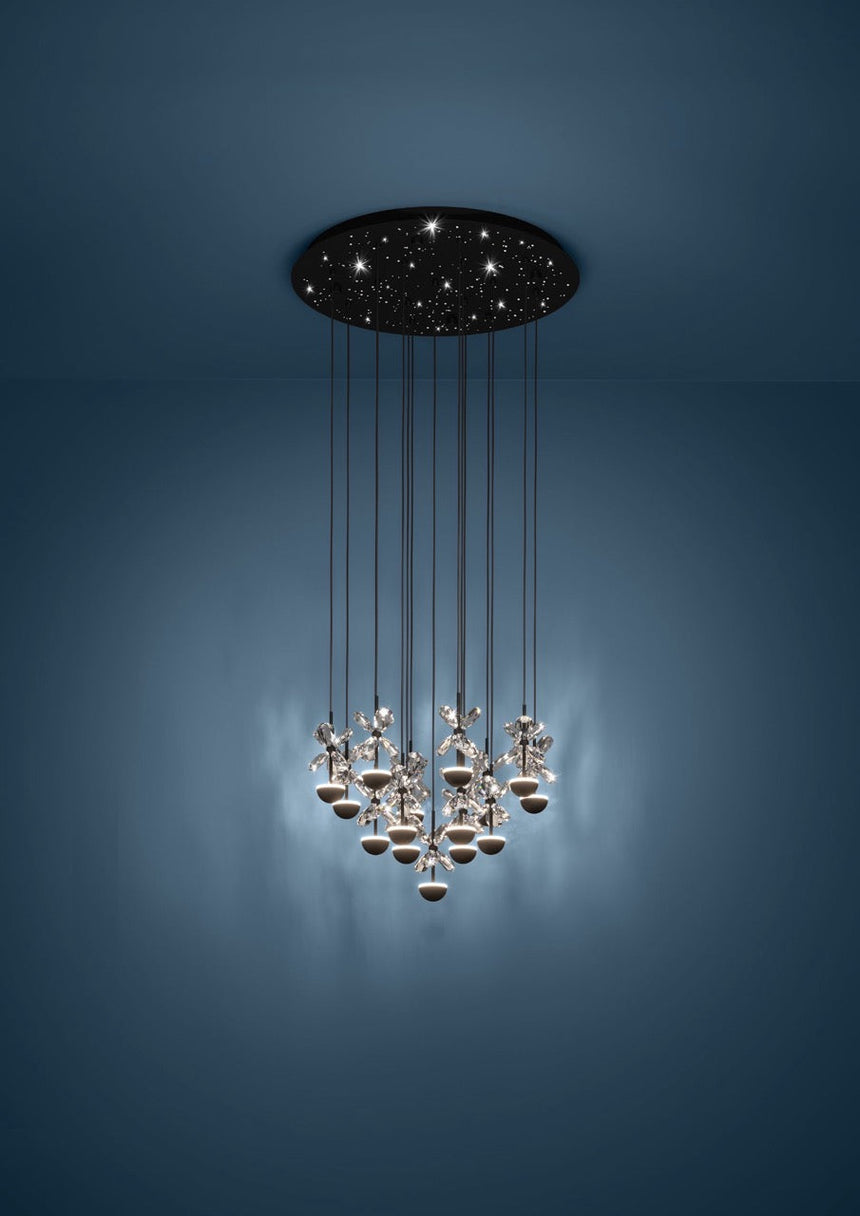 EGLO Pianopoli 2 Lámpara de techo colgante LED regulable acero cristal negro claro 390277