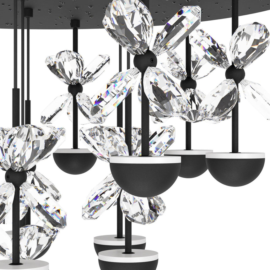 EGLO Pianopoli 2 Lámpara de techo colgante LED regulable acero cristal negro claro 390278