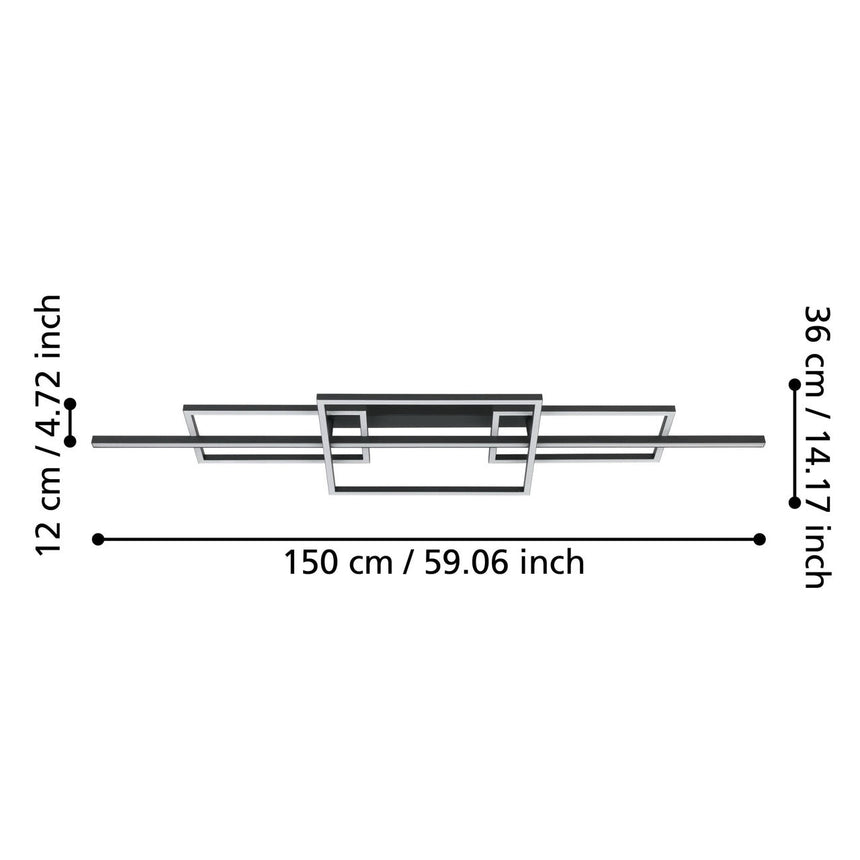 EGLO Puebla Plafón LED regulable acero plástico negro blanco 390282