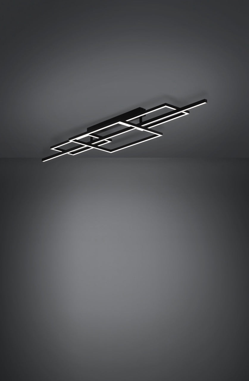 EGLO Puebla Plafón LED regulable acero plástico negro blanco 390282