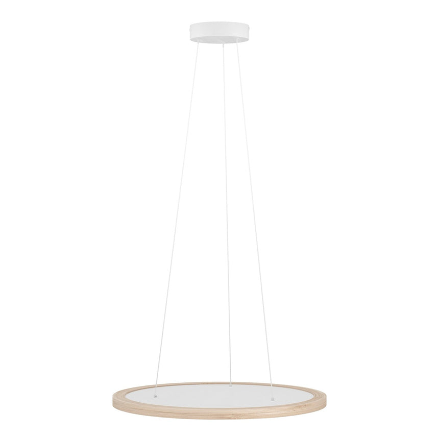 EGLO Dehesa Lámpara de techo colgante LED regulable aluminioacero madera blanco naturaleza 390297