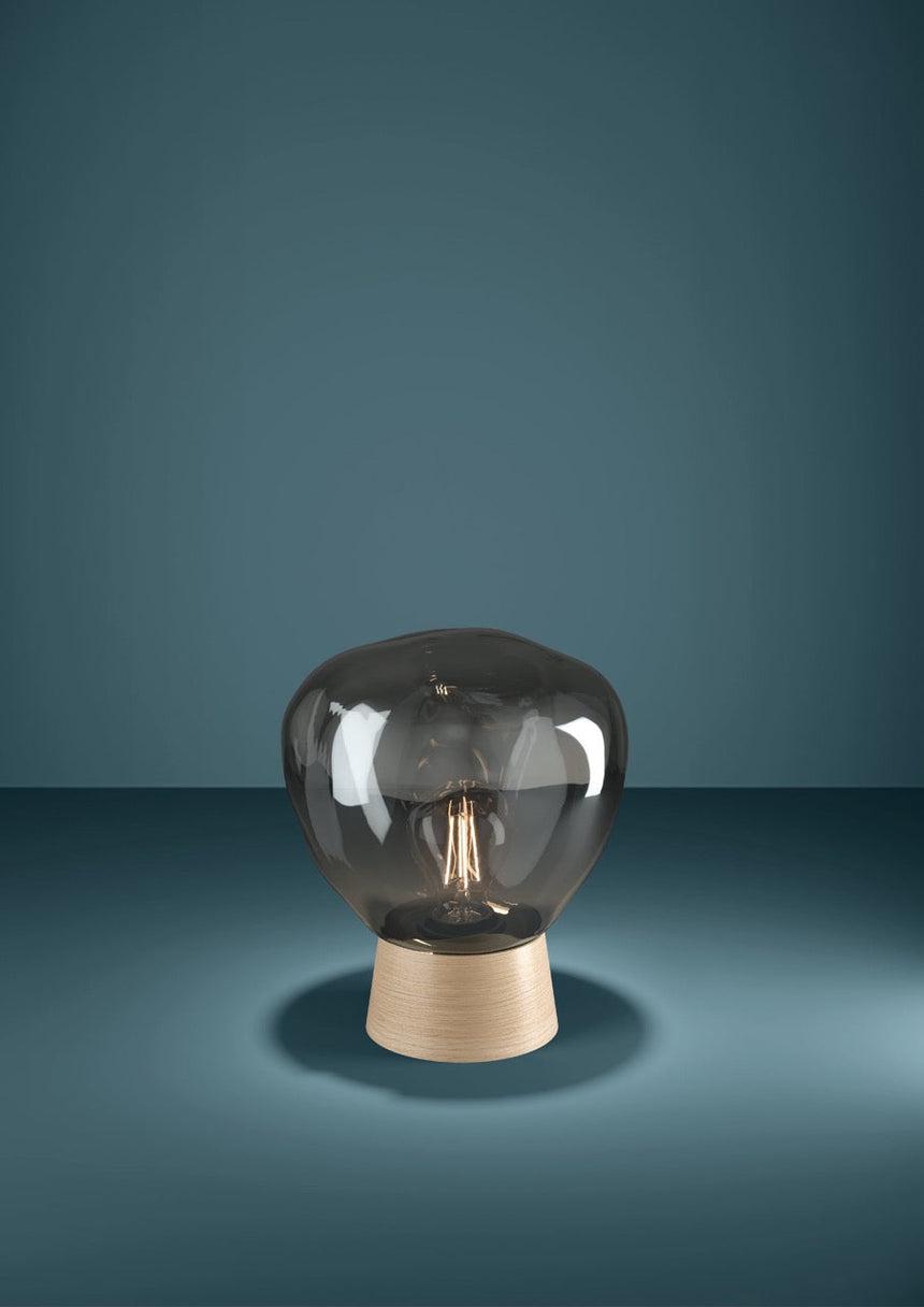 EGLO Magacela Lámpara sobremesa maderaacero vidrio vaporizado café gris 390321