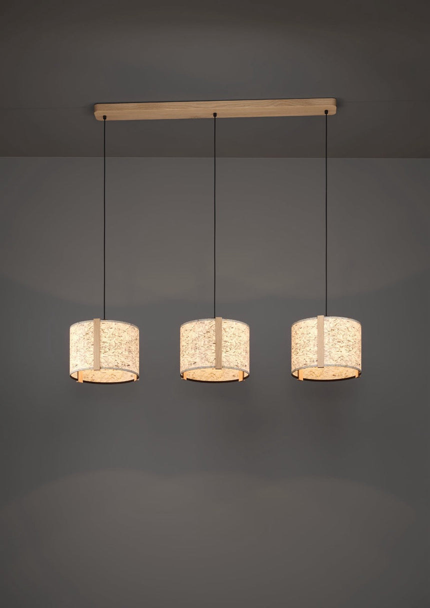 EGLO Hontongas Lámpara de techo colgante maderaacero tejido con heno cafénegro beigeverde 390324