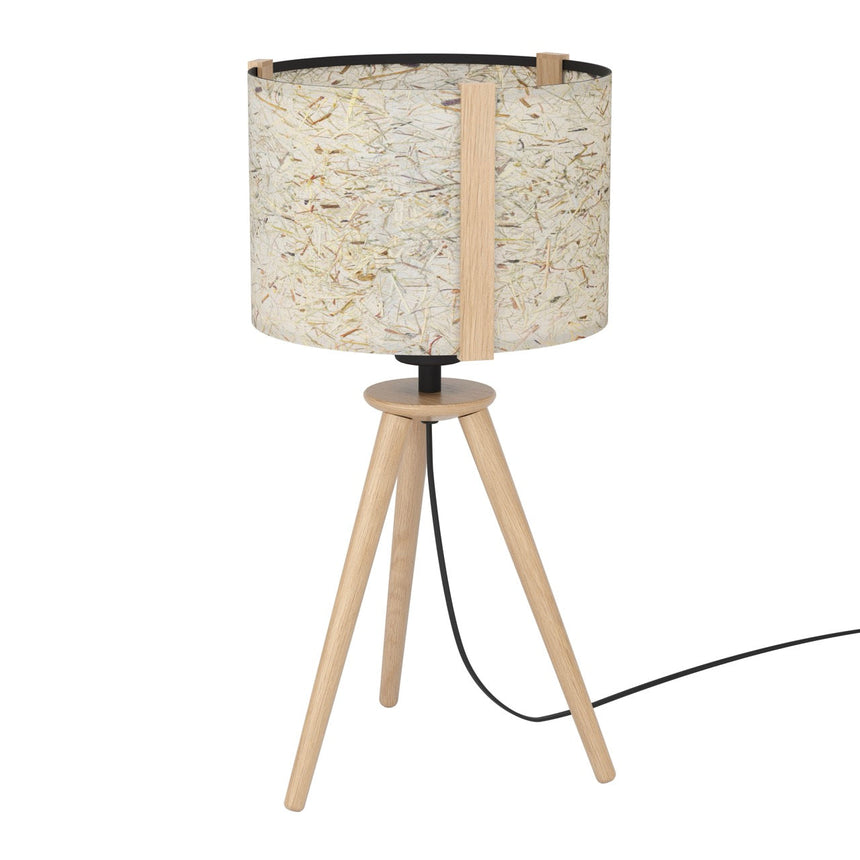 EGLO Hontongas Lámpara sobremesa maderaacero tejido con heno cafénegro beigeverde 390325