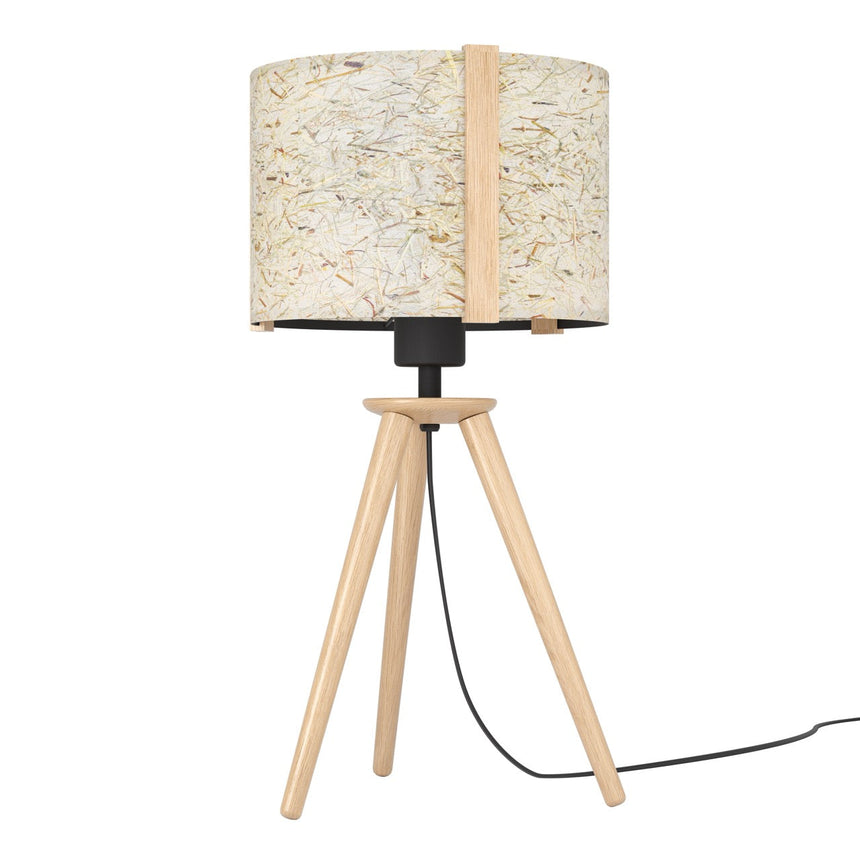 EGLO Hontongas Lámpara sobremesa maderaacero tejido con heno cafénegro beigeverde 390325