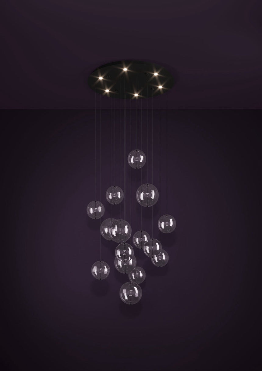 EGLO Espardello Lámpara de techo colgante LED regulable acero vidrio negro claro 390333