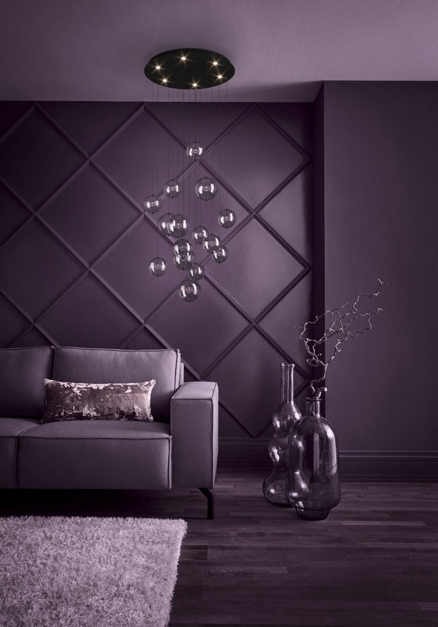 EGLO Espardello Lámpara de techo colgante LED regulable acero vidrio negro claro 390333