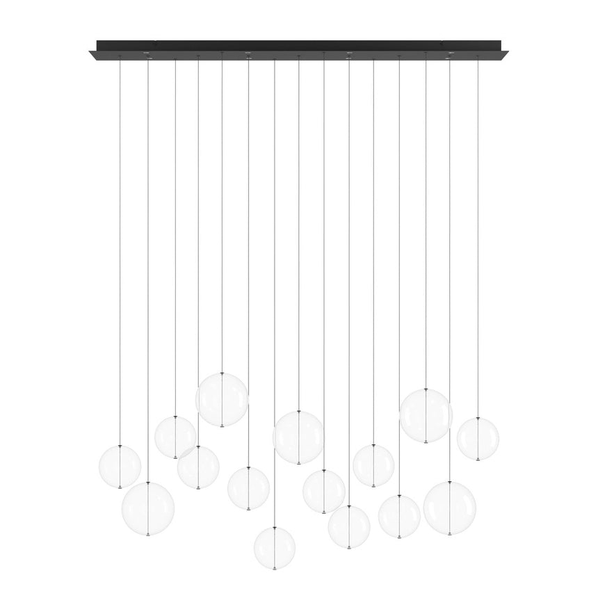 EGLO Espardello Lámpara de techo colgante LED regulable acero vidrio negro claro 390334