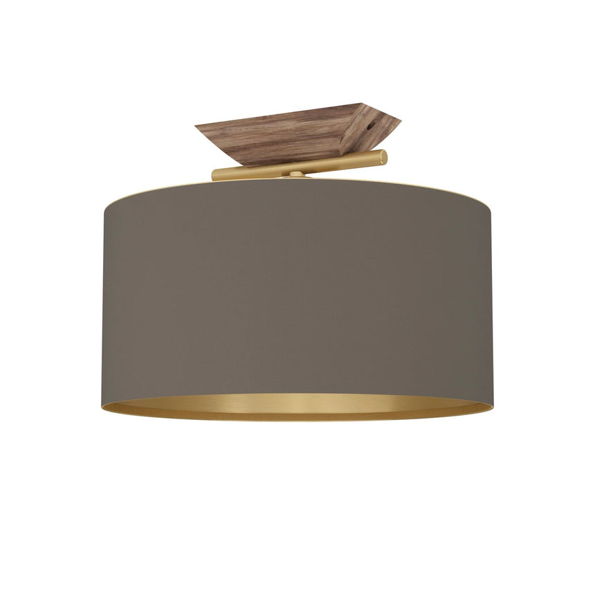 EGLO Santandria Plafón aceromadera textil latón cepilladocafé cappuccinolatón 390335