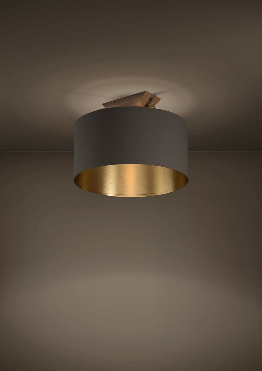 EGLO Santandria Plafón aceromadera textil latón cepilladocafé cappuccinolatón 390335