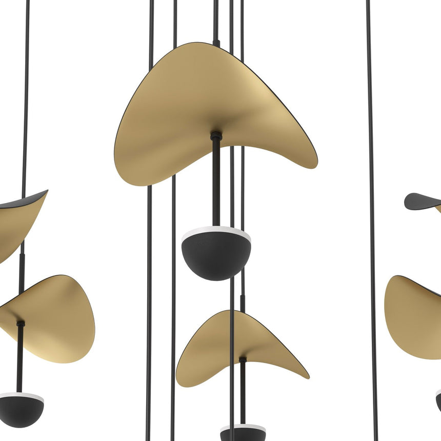 EGLO Dracera Lámpara de techo colgante LED regulable Ø58cm oro negro 390339