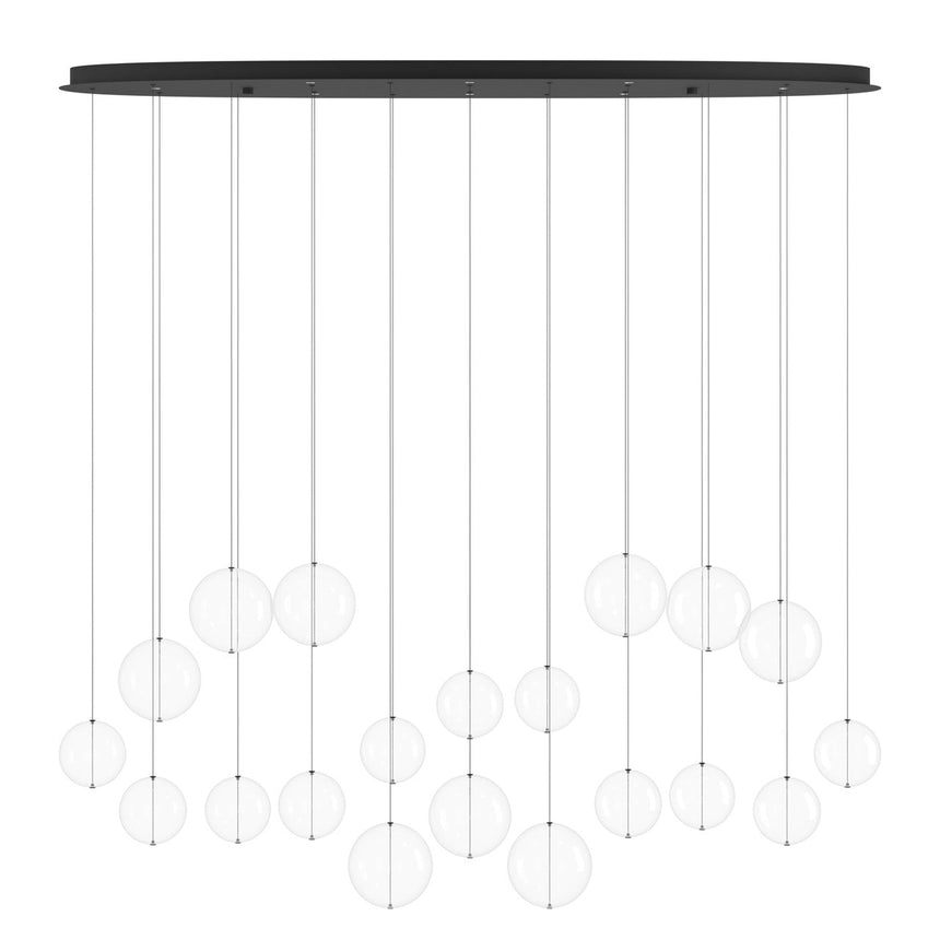 EGLO Espardello Lámpara de techo colgante LED regulable acero vidrio negro claro 390344