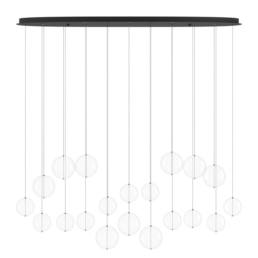 EGLO Espardello Lámpara de techo colgante LED regulable acero vidrio negro claro 390344