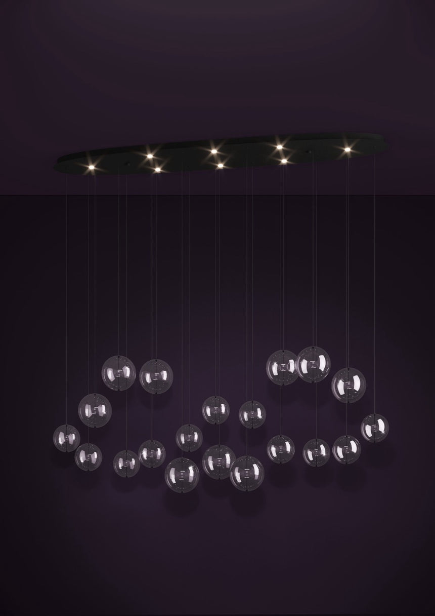 EGLO Espardello Lámpara de techo colgante LED regulable acero vidrio negro claro 390344