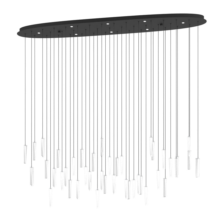EGLO Sardenara Lámpara de techo colgante LED regulable acero vidrio con burbujas de aire negro claro 390349