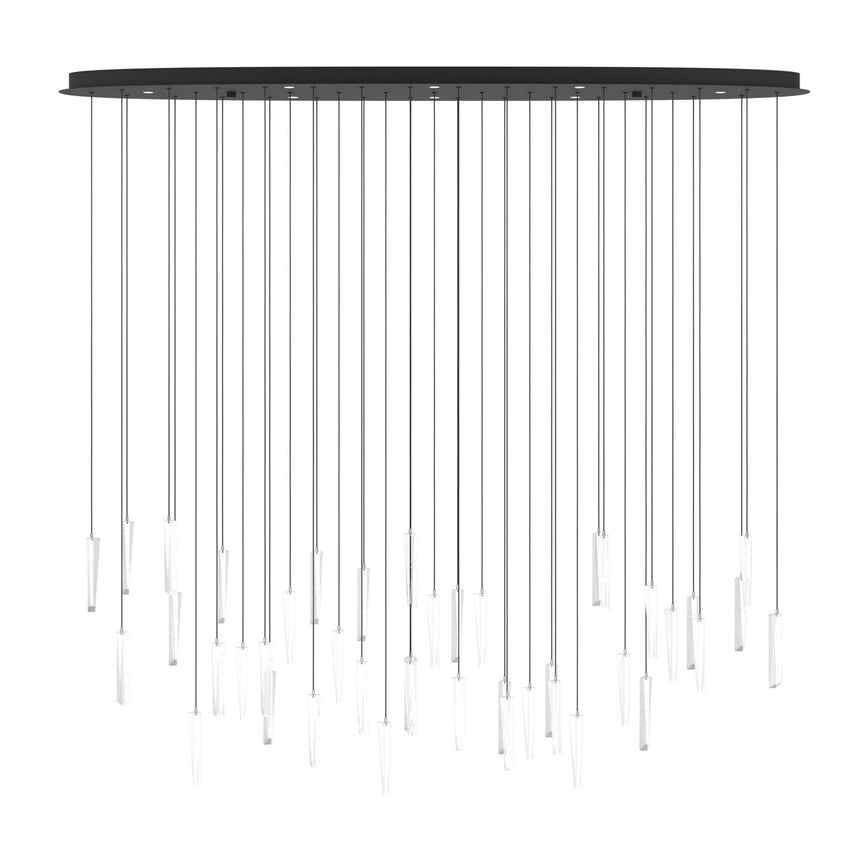 EGLO Sardenara Lámpara de techo colgante LED regulable acero vidrio con burbujas de aire negro claro 390349