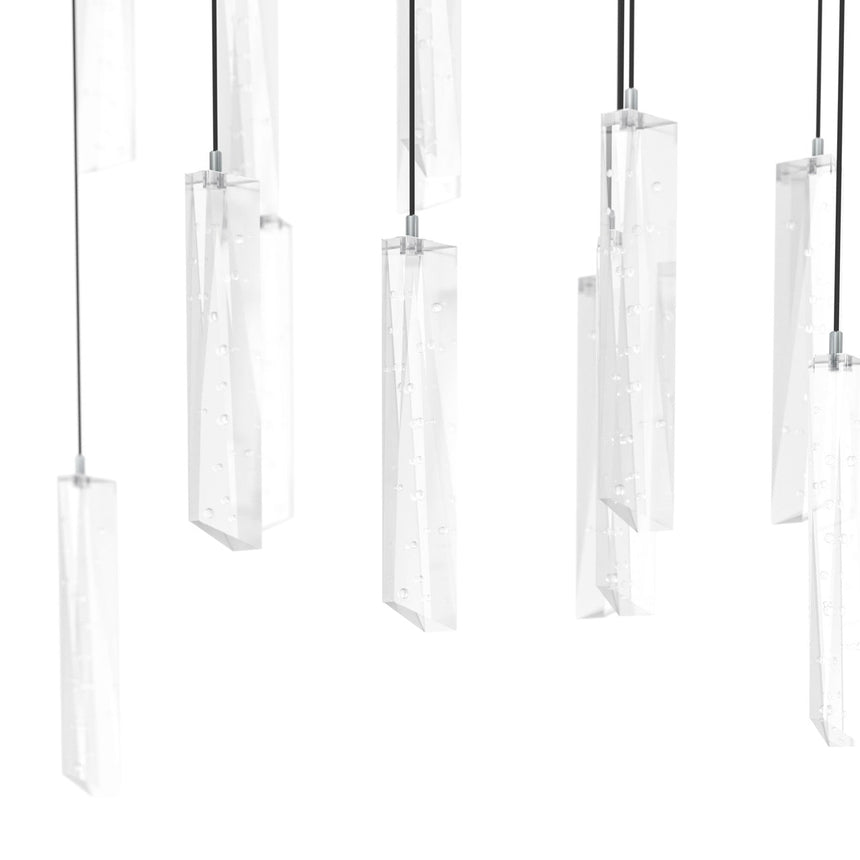 EGLO Sardenara Lámpara de techo colgante LED regulable acero vidrio con burbujas de aire negro claro 390349