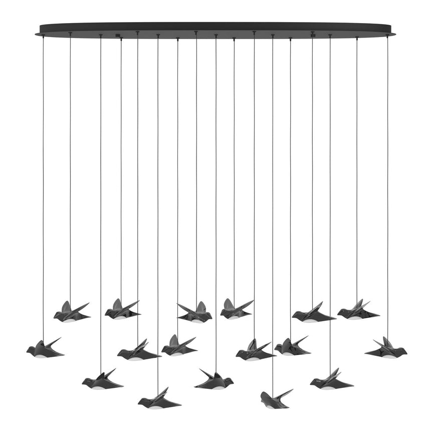 EGLO Paratebueno Lámpara de techo colgante pájaros LED regulable acero negro 390353 - imagen 4