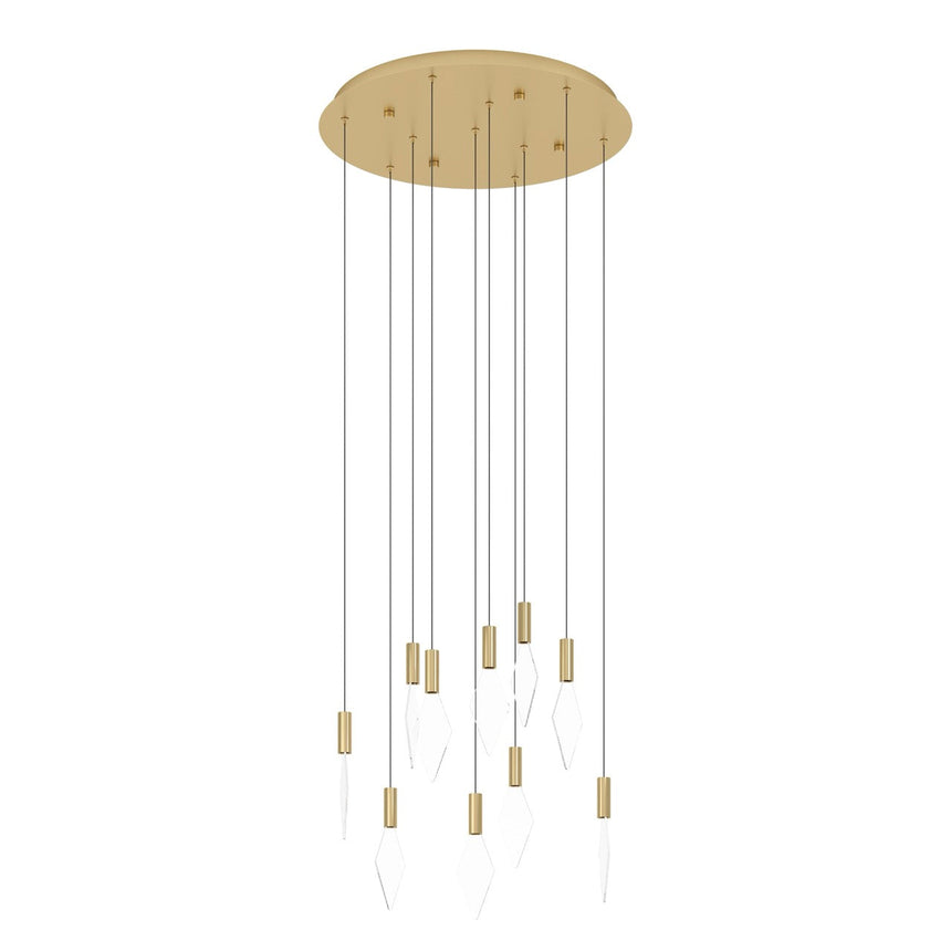 EGLO Mirador Lámpara de techo colgante LED regulable acero plástico latóndorado transparente 390359