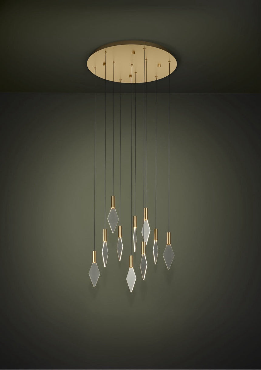 EGLO Mirador Lámpara de techo colgante LED regulable acero plástico latóndorado transparente 390359