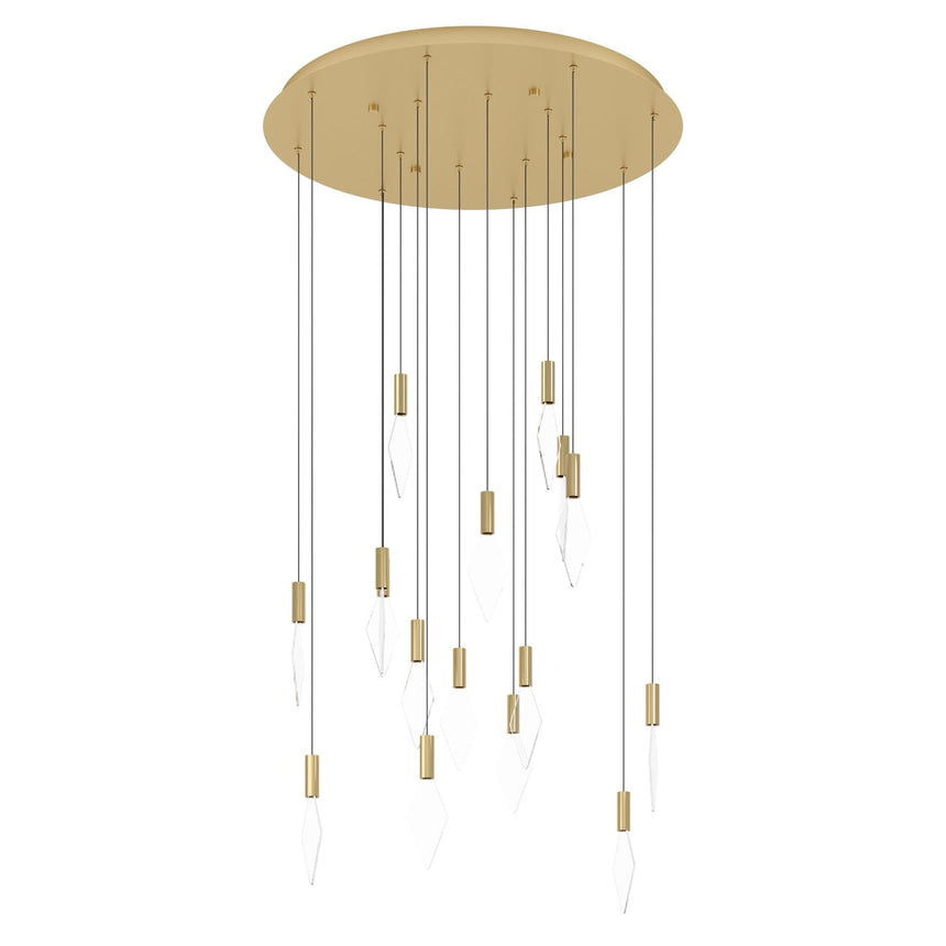 EGLO Mirador Lámpara de techo colgante LED regulable acero plástico latóndorado transparente 390361