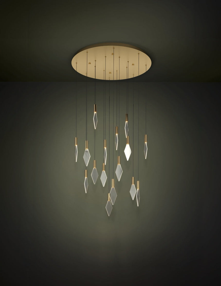 EGLO Mirador Lámpara de techo colgante LED regulable acero plástico latóndorado transparente 390361