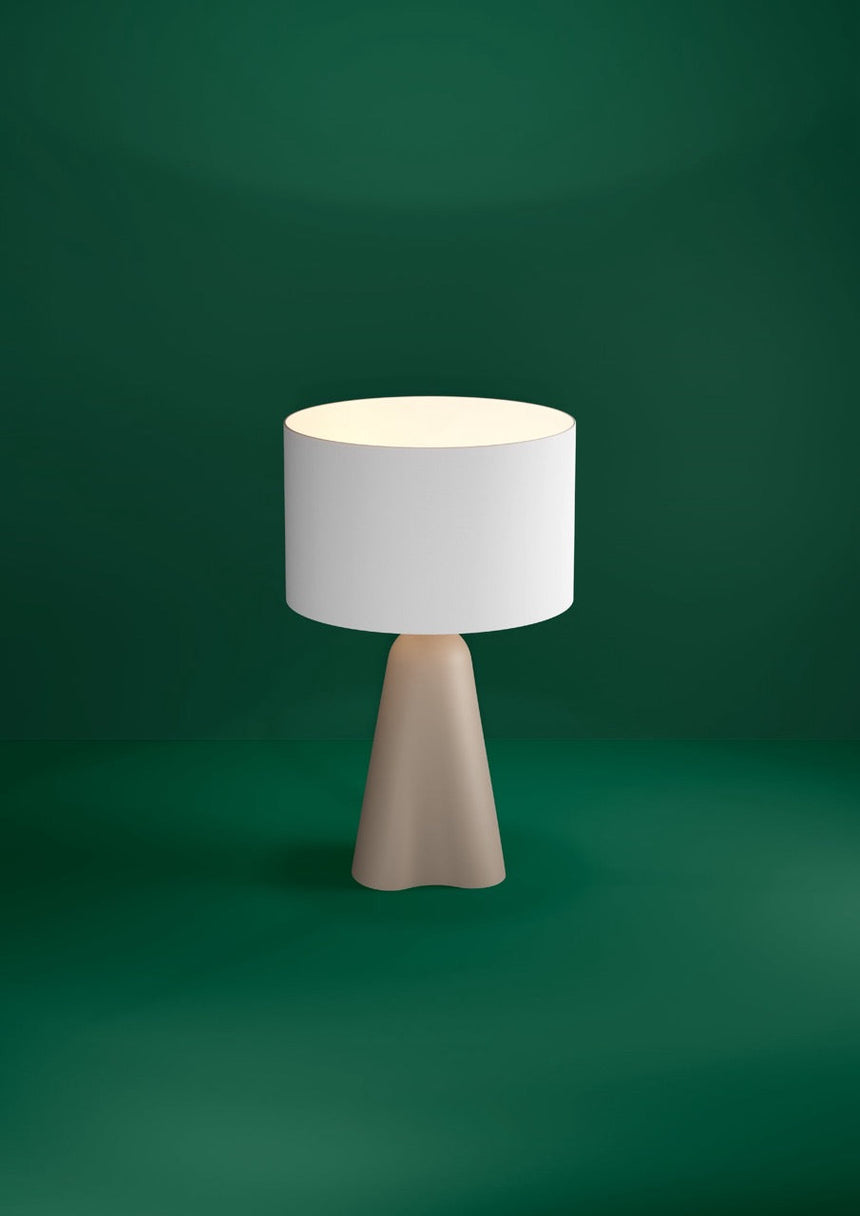 EGLO Tolleric Lámpara sobremesa cerámica textil colores arena blanco 390365