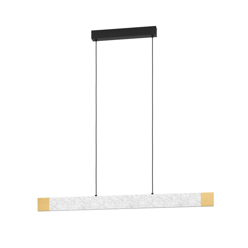 EGLO Vallelado Lámpara de techo colgante LED regulable 2 luces aceromadera textil negrocafé gris 390386