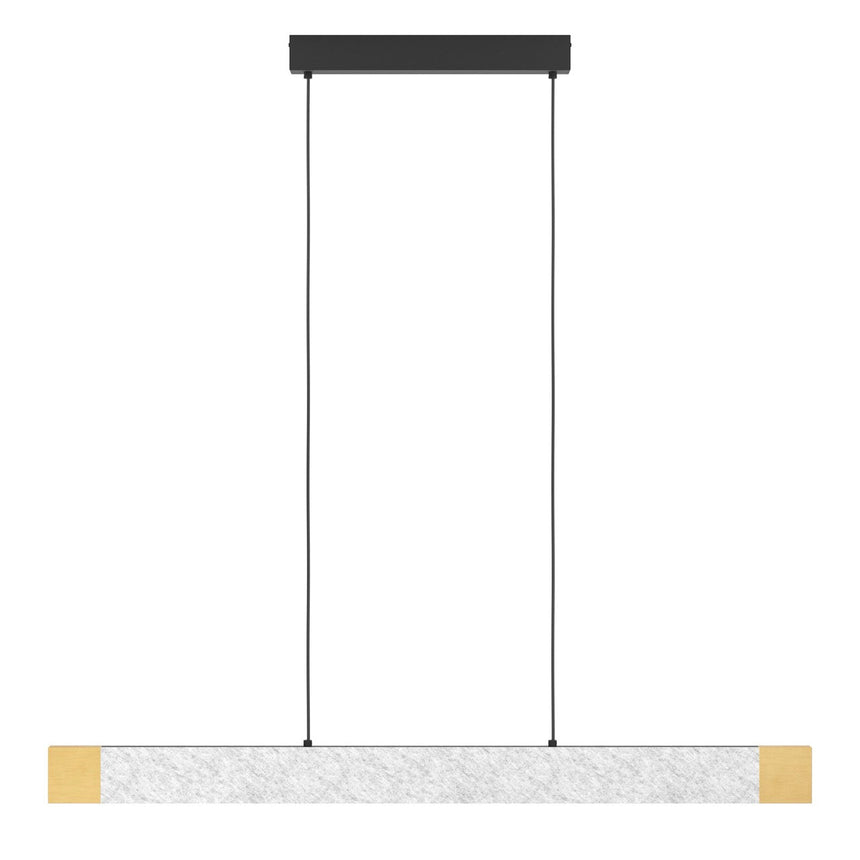 EGLO Vallelado Lámpara de techo colgante LED regulable 2 luces aceromadera textil negrocafé gris 390386