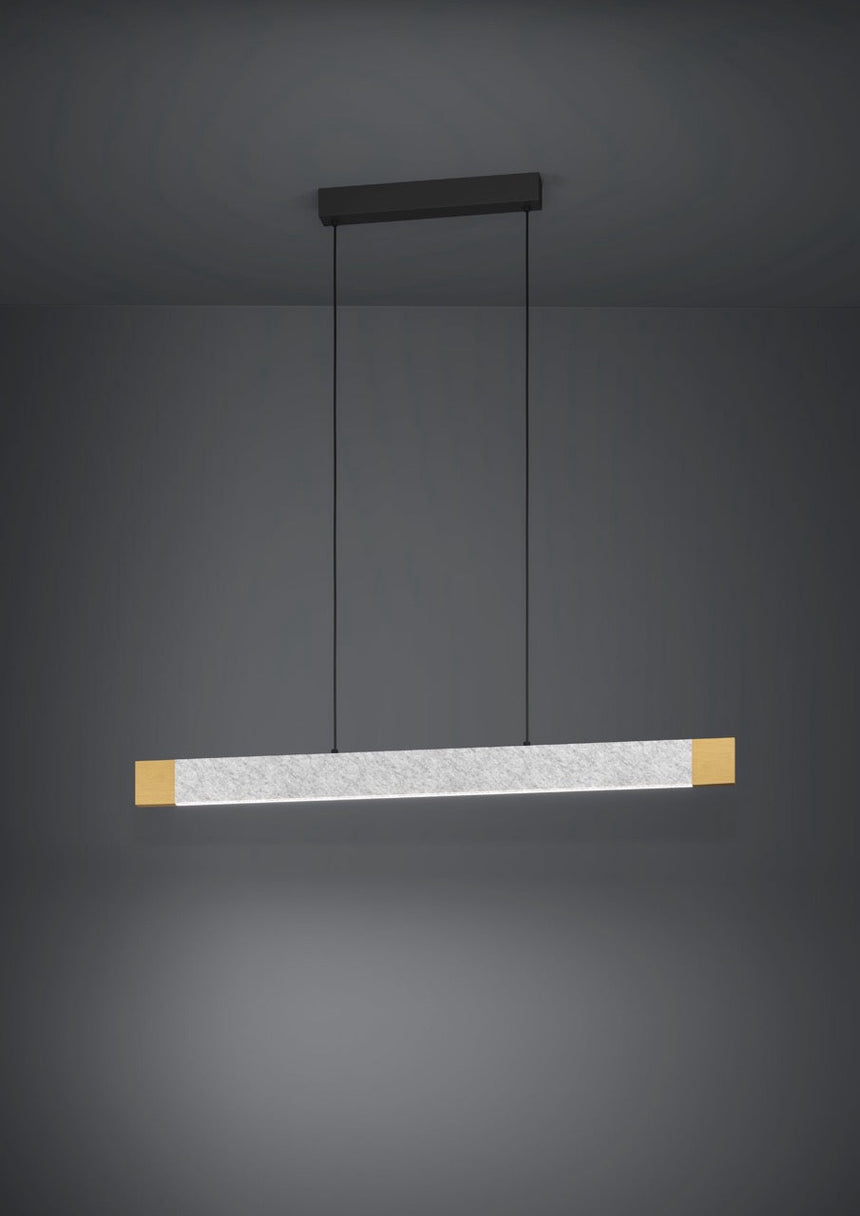 EGLO Vallelado Lámpara de techo colgante LED regulable 2 luces aceromadera textil negrocafé gris 390386