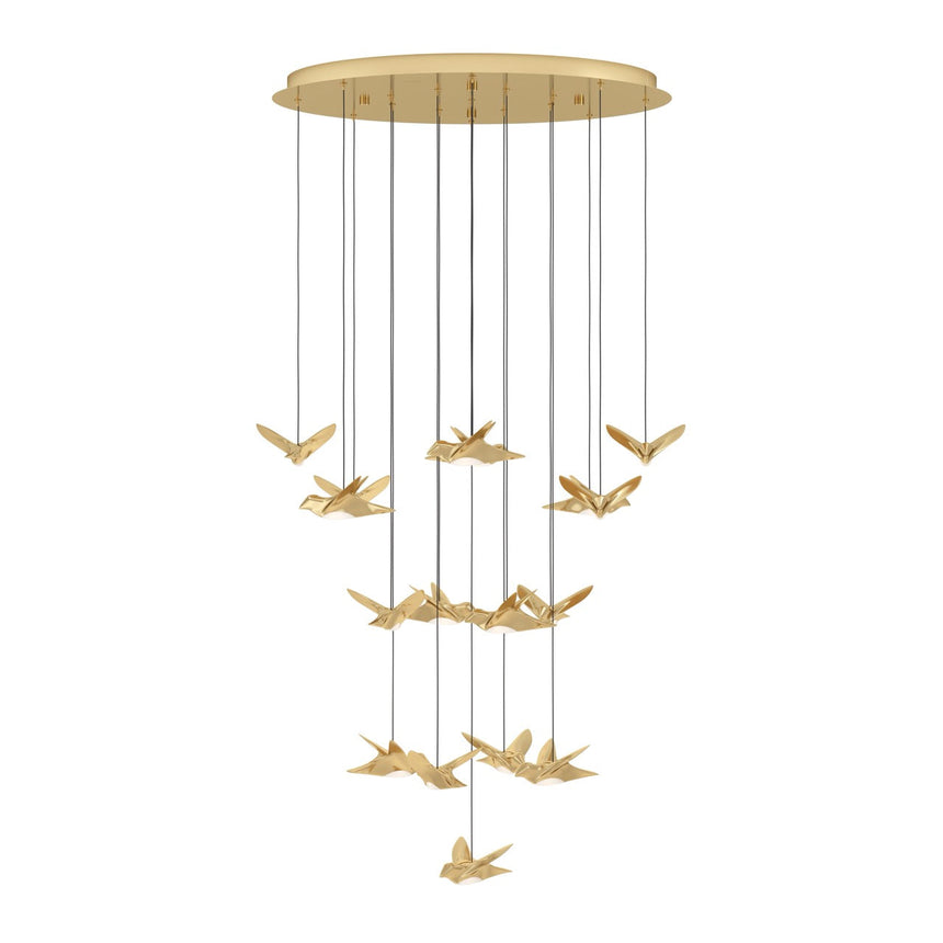 EGLO Paratebueno 2 Lámpara de techo colgante LED regulable acero aceroplástico latón 390398