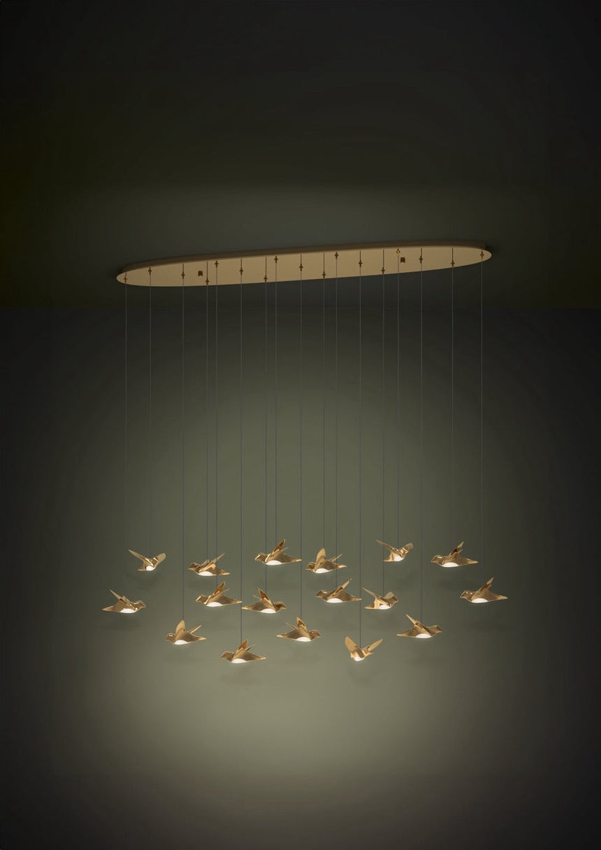 EGLO Paratebueno 2 Lámpara de techo colgante LED regulable acero aceroplástico latón 390399