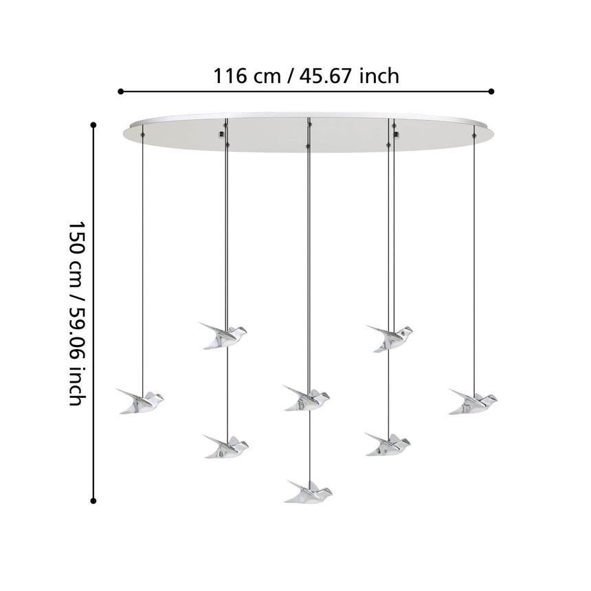 EGLO Paratebueno 1 Lámpara de techo colgante LED regulable acero aceroplástico cromo 390401