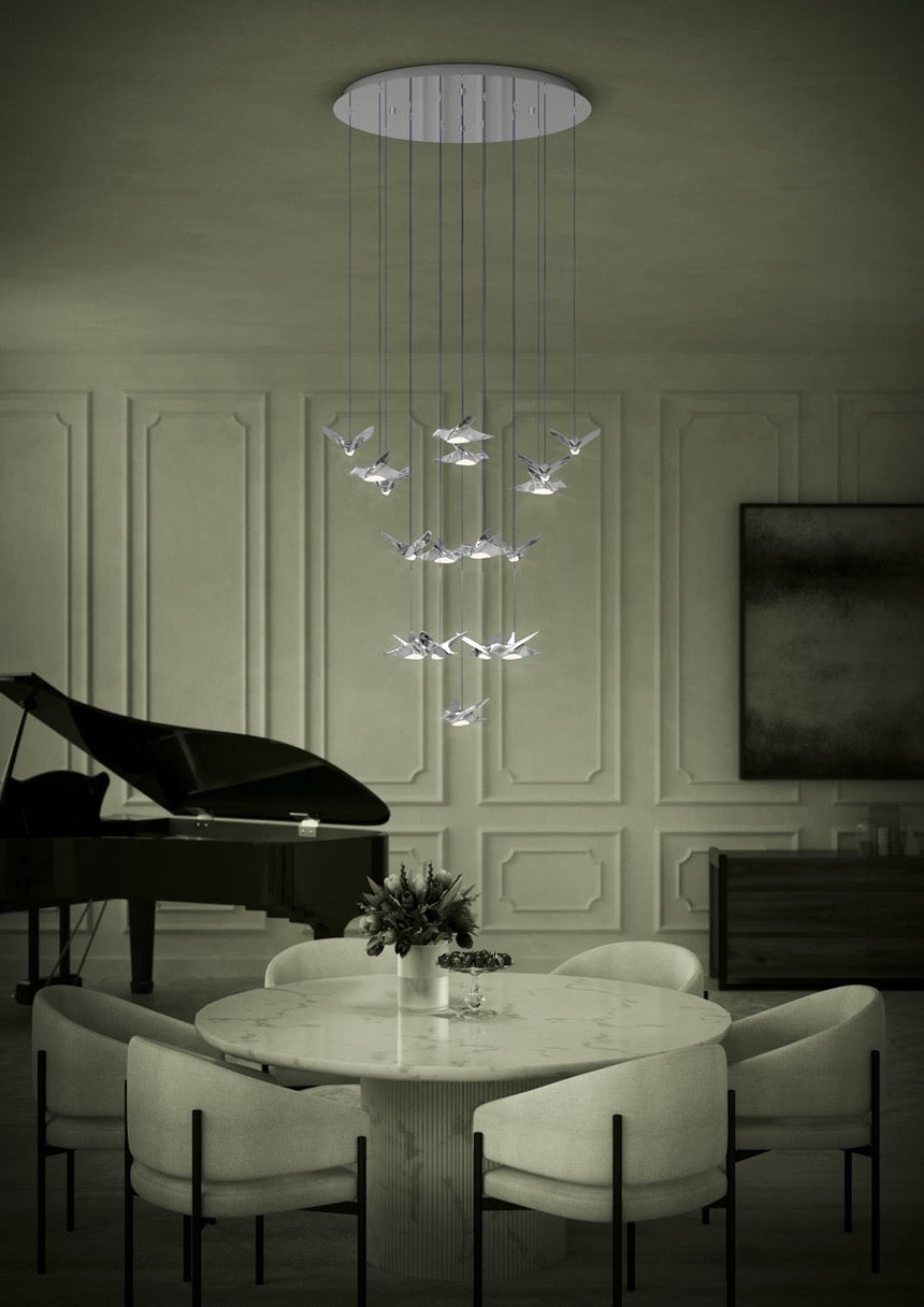 EGLO Paratebueno 1 Lámpara de techo colgante LED regulable acero aceroplástico cromo 390402