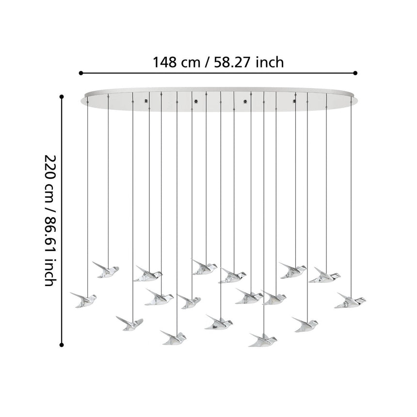 EGLO Paratebueno 1 Lámpara de techo colgante LED regulable acero aceroplástico cromo 390403