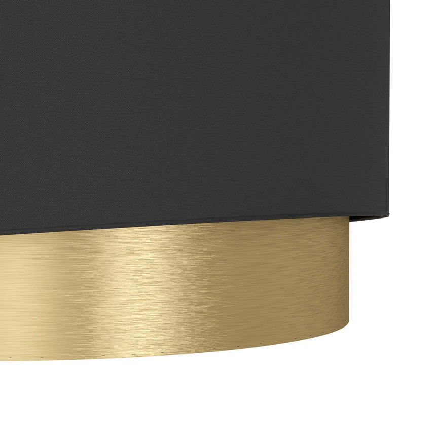 EGLO Manderline Lámpara de pared regulable acero textil negro negrolatón 390406