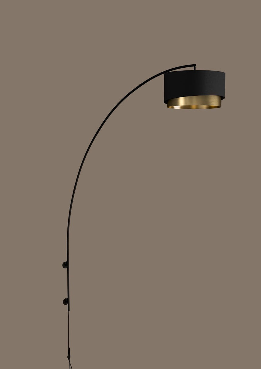 EGLO Manderline Lámpara de pared regulable acero textil negro negrolatón 390406