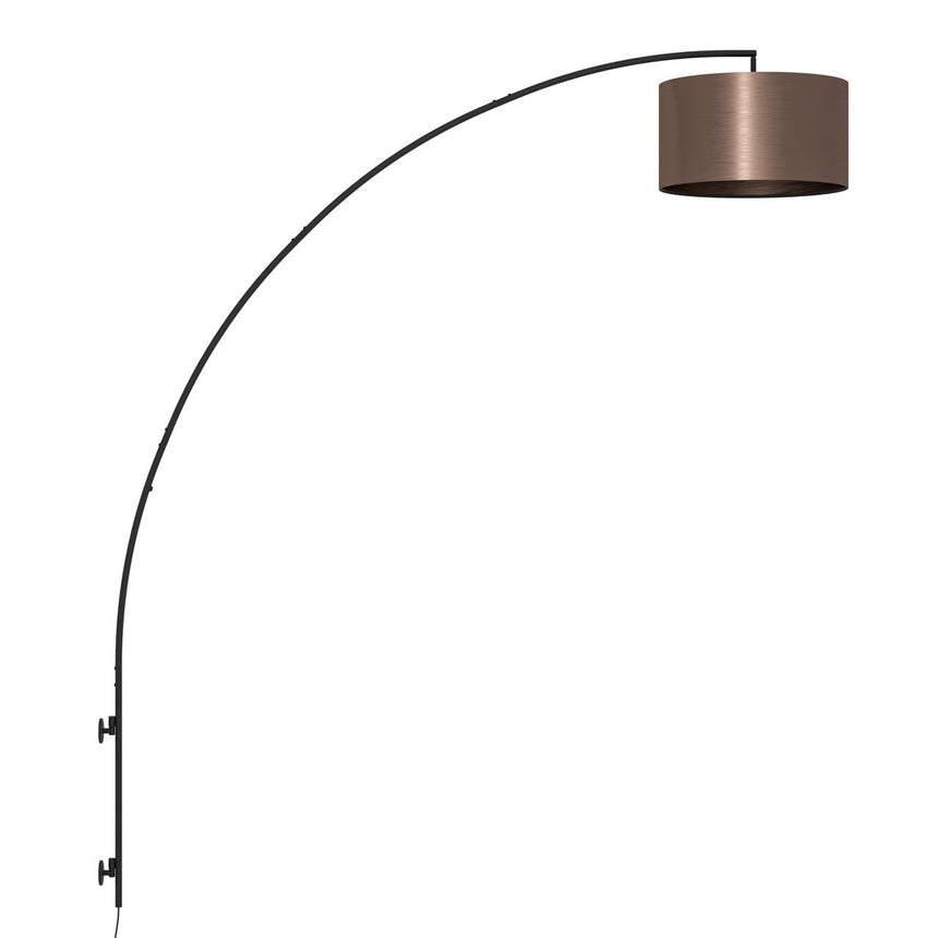 EGLO Saganto 1 Lámpara de pared regulable acero plástico negro cafécobre 390407