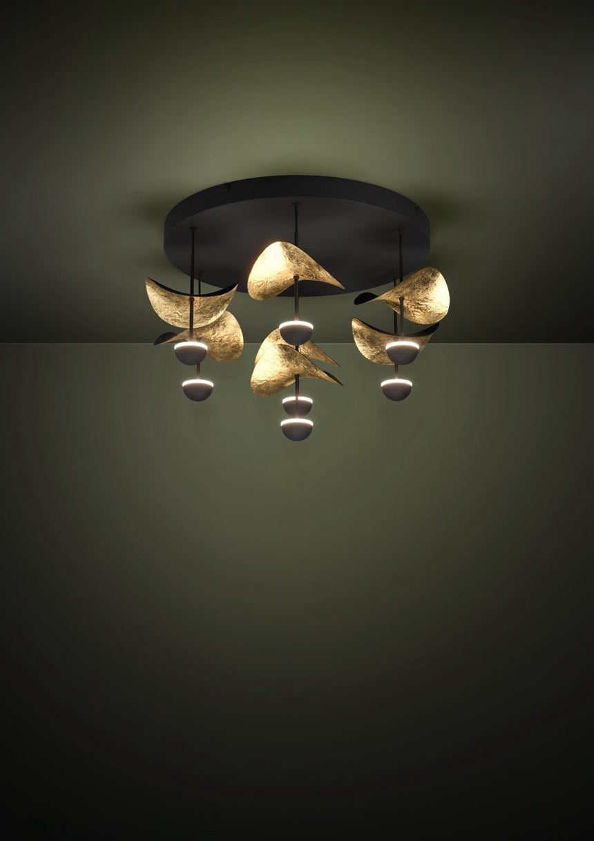 EGLO Dracera Plafón LED regulable acero acero negro negrooro 390411