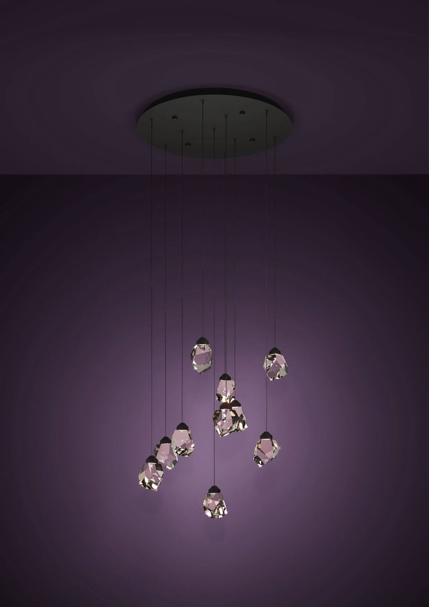 EGLO Sindicat Lámpara de techo colgante grande LED regulable acero negro cristal 390412