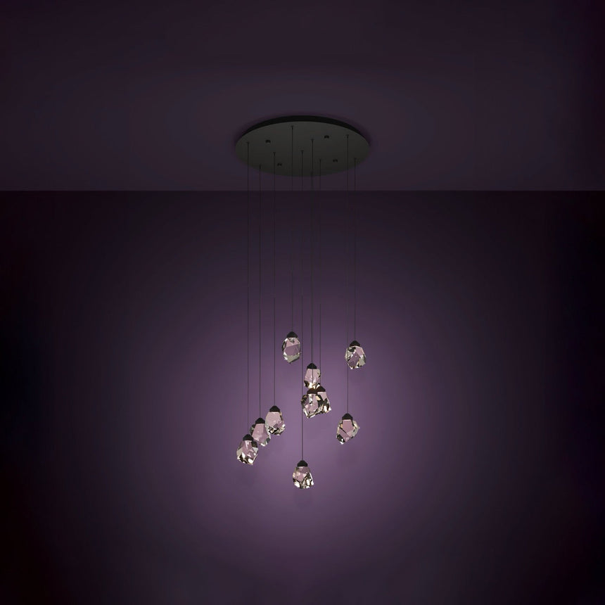 EGLO Sindicat Lámpara de techo colgante grande LED regulable acero negro cristal 390412