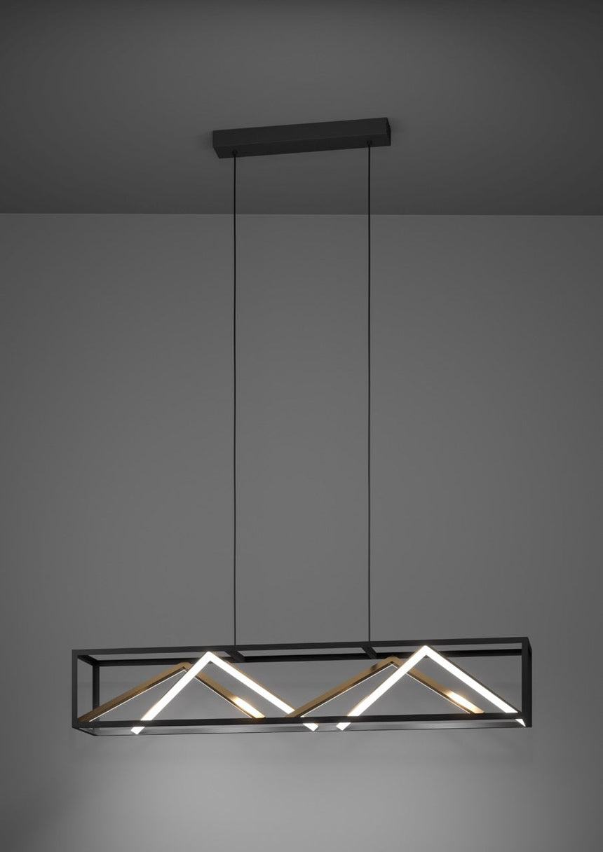 EGLO Penela Lámpara de techo colgante LED portátil regulable aluminioacero negrooro 390417