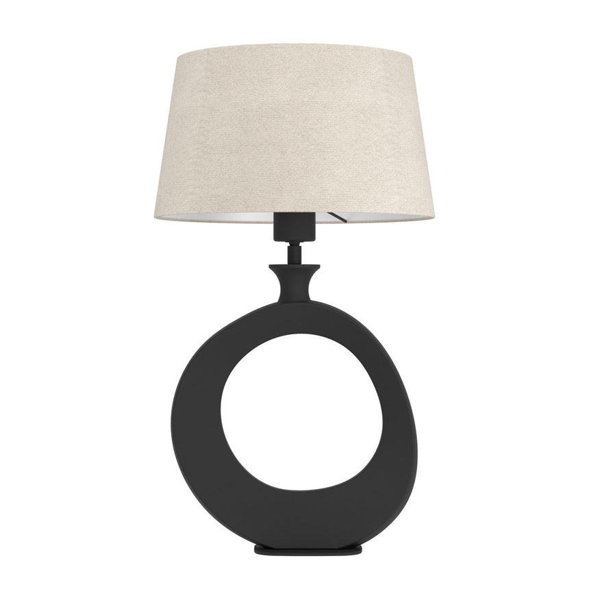 EGLO Diezma Lámpara sobremesa acero textillino negro naturaleza 390423