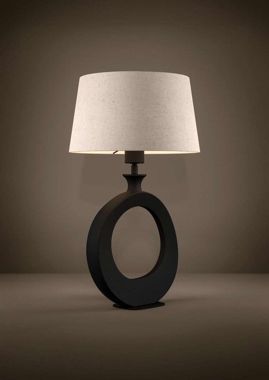 EGLO Diezma Lámpara sobremesa acero textillino negro naturaleza 390423