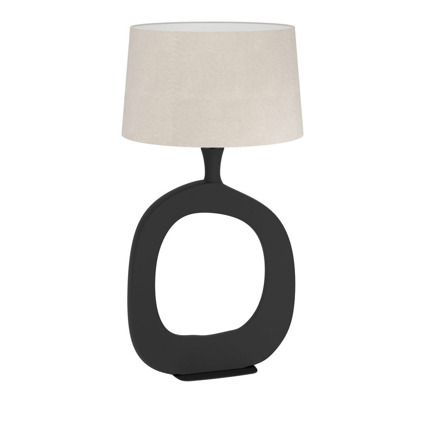 EGLO Diezma Lámpara sobremesa acero textillino negro naturaleza 390424