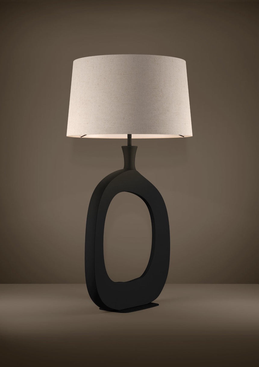 EGLO Diezma Lámpara sobremesa acero textillino negro naturaleza 390424