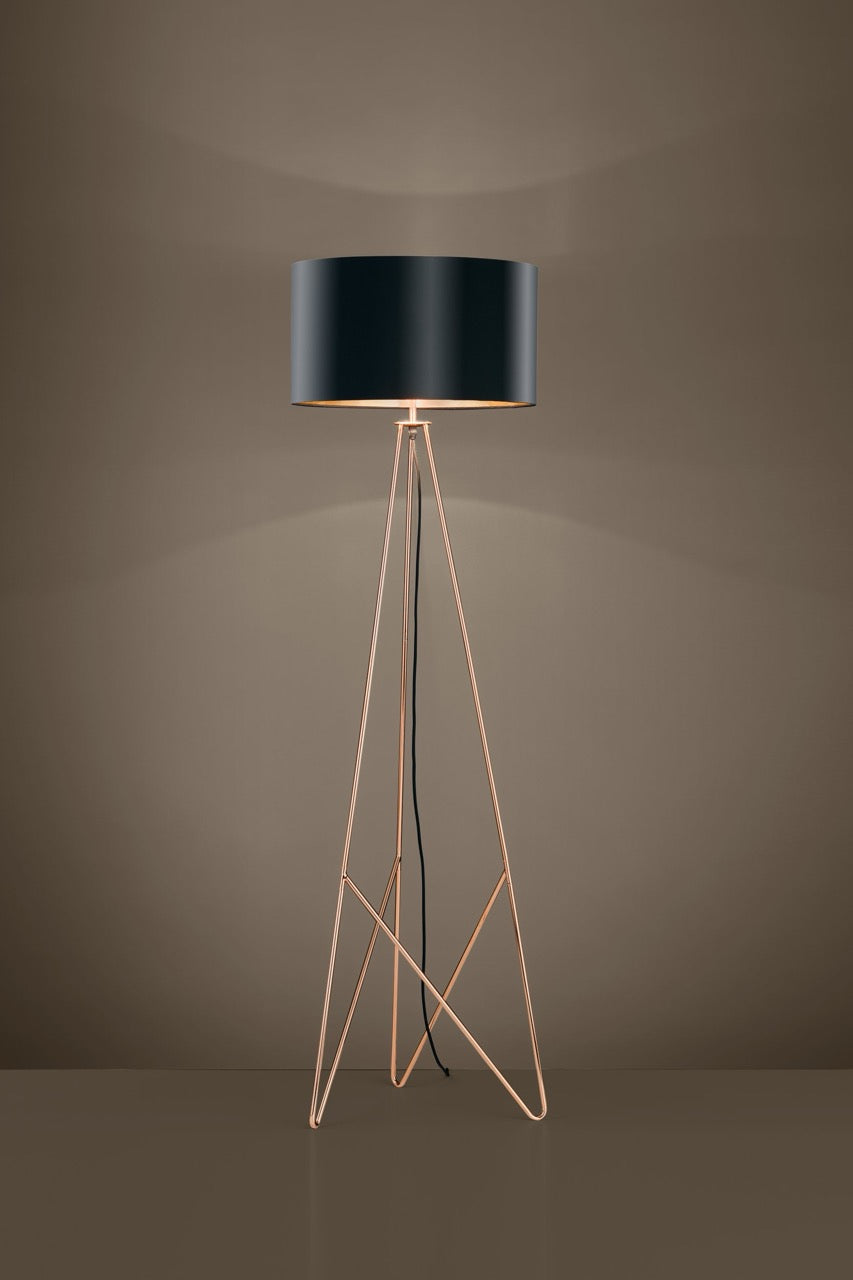 EGLO Camporale Lámpara de pie acero textil cobre negrocobre 39229