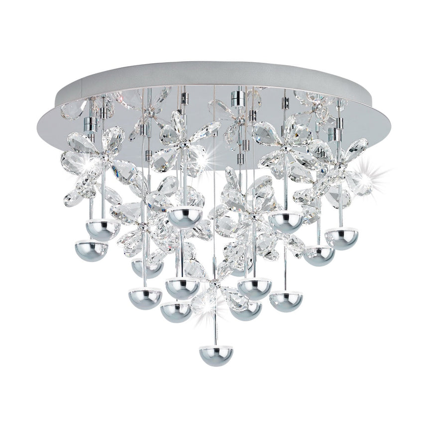 EGLO Pianopoli Plafón LED regulable acero inoxidable cristal cromo claro 39245