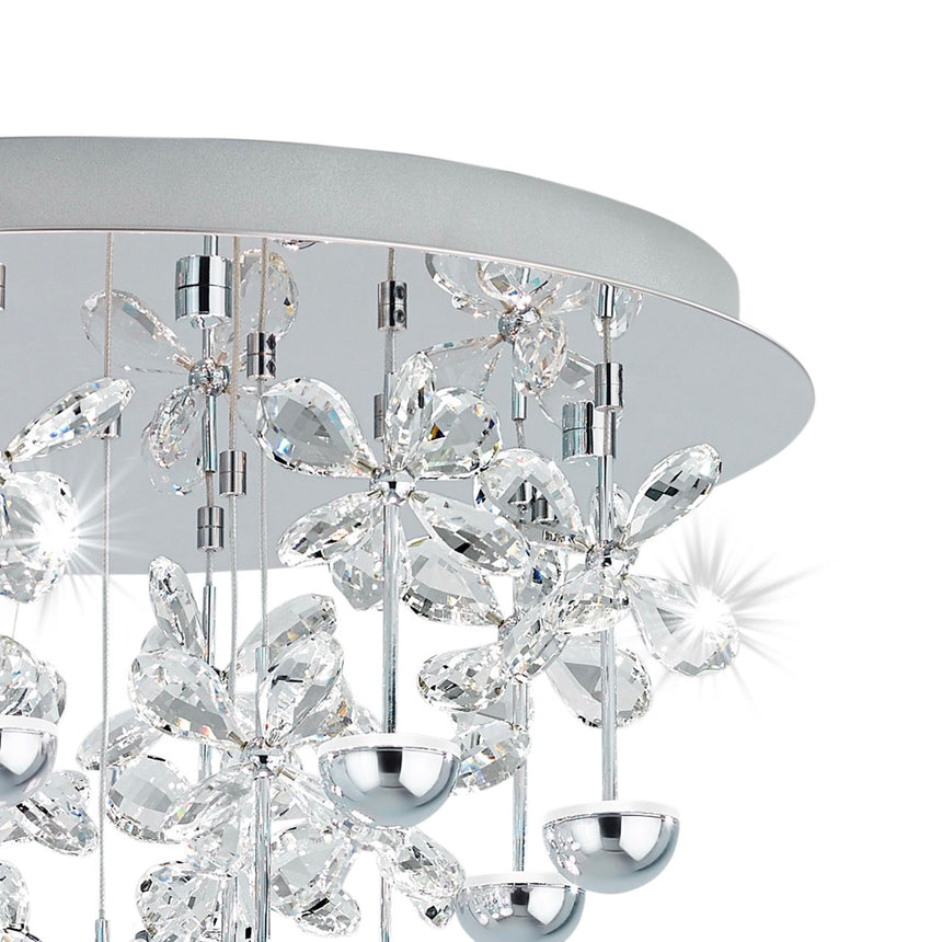 EGLO Pianopoli Plafón LED regulable acero inoxidable cristal cromo claro 39245