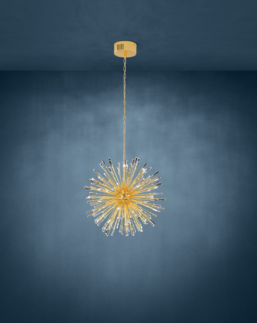 EGLO Vivaldo 1 Lámpara de techo colgante LED acero cristal dorado claro 39255